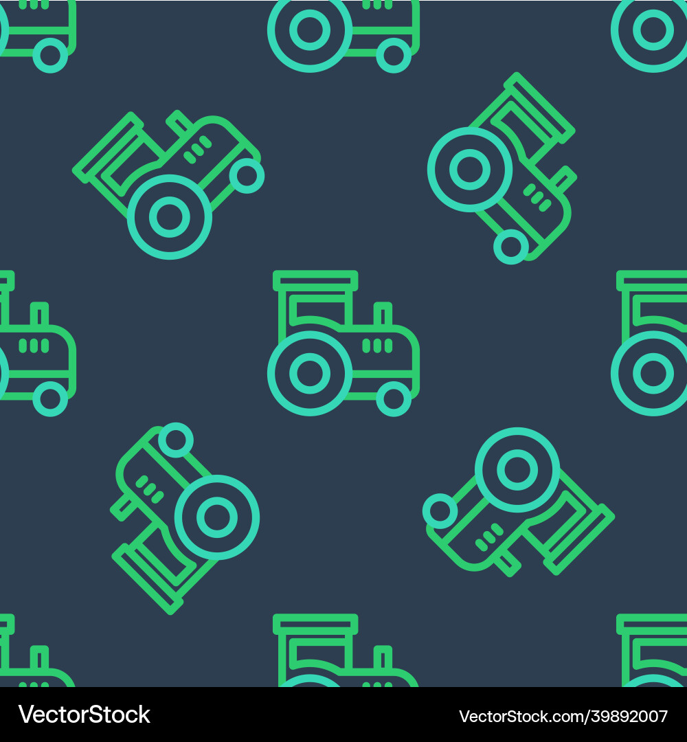 Line tractor icon isolated seamless pattern Line tractor icon isolated seamless pattern Vector Image