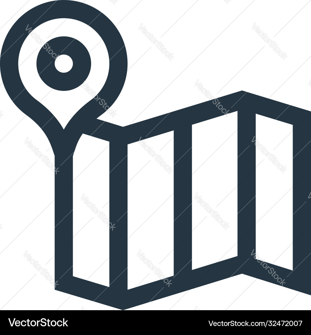 Map icon editable stroke linear symbol Map icon editable stroke linear symbol vector image