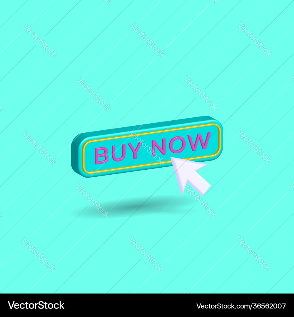 Modern minimal style buy now button with mouse vector image
