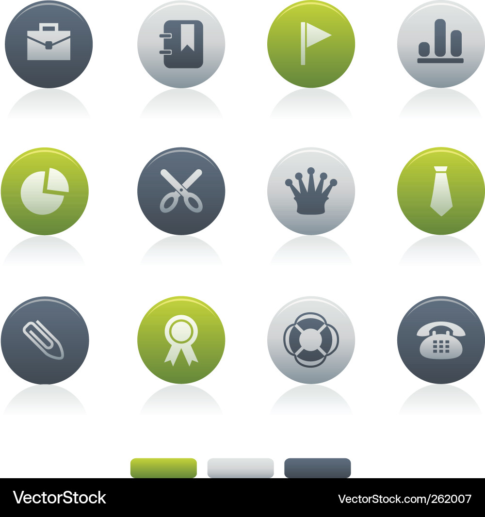 Office Circle Icons - Set of 10 vector image