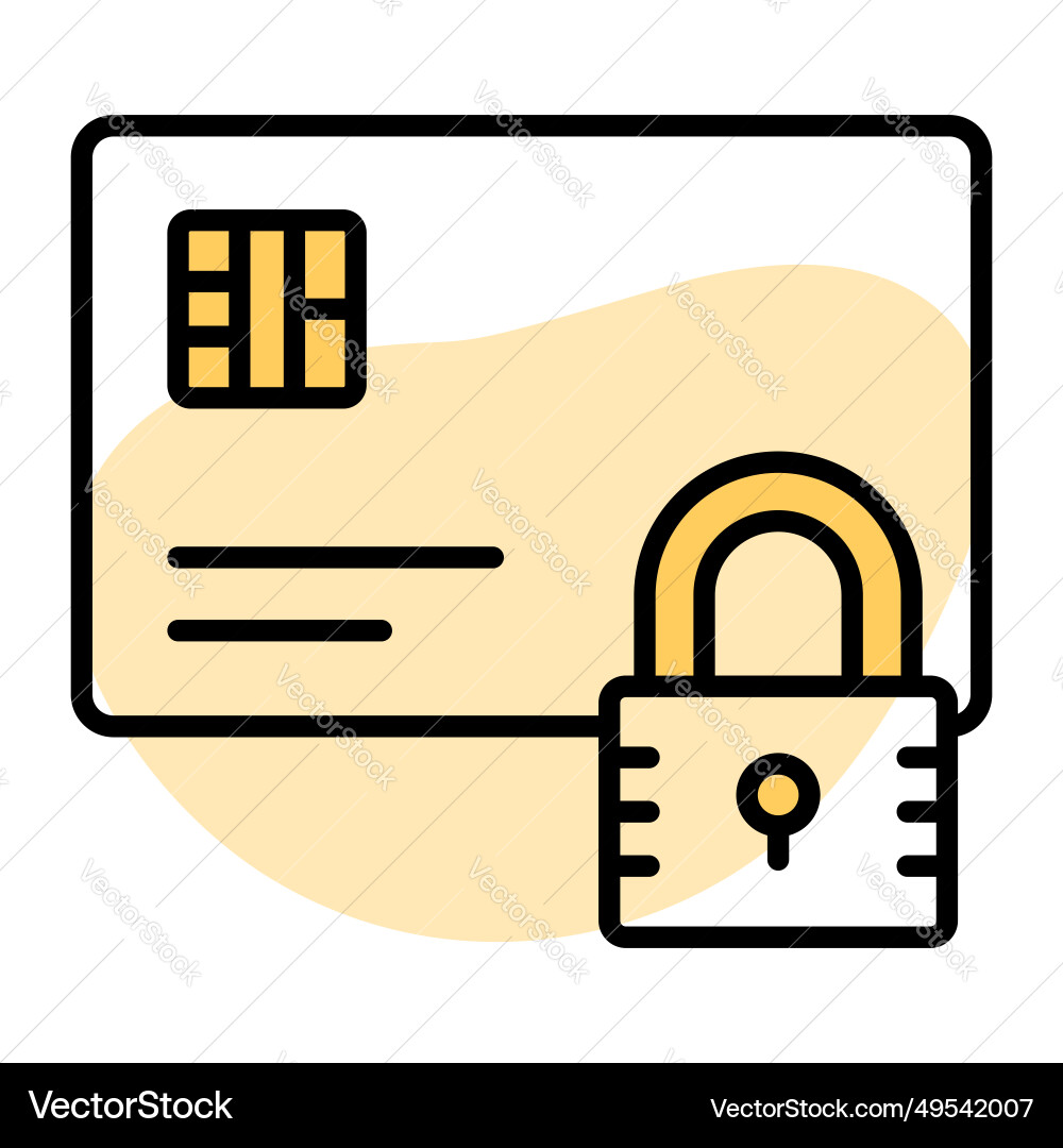 Padlock with atm card design of security Vector Image