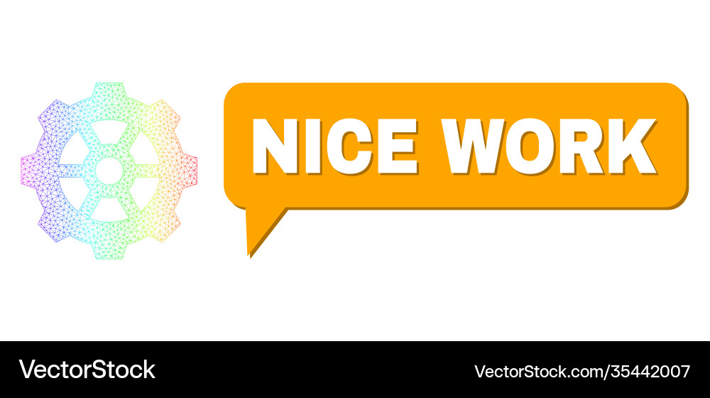 Rainbow net gradient gear icon and nice work Rainbow net gradient gear icon and nice work vector image