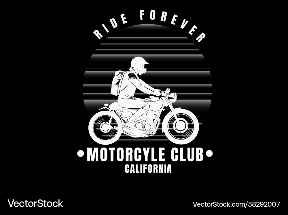 Ride für immer Motorrad Club California Farbe Ride für immer Motorrad Club California Farbe vektorbild