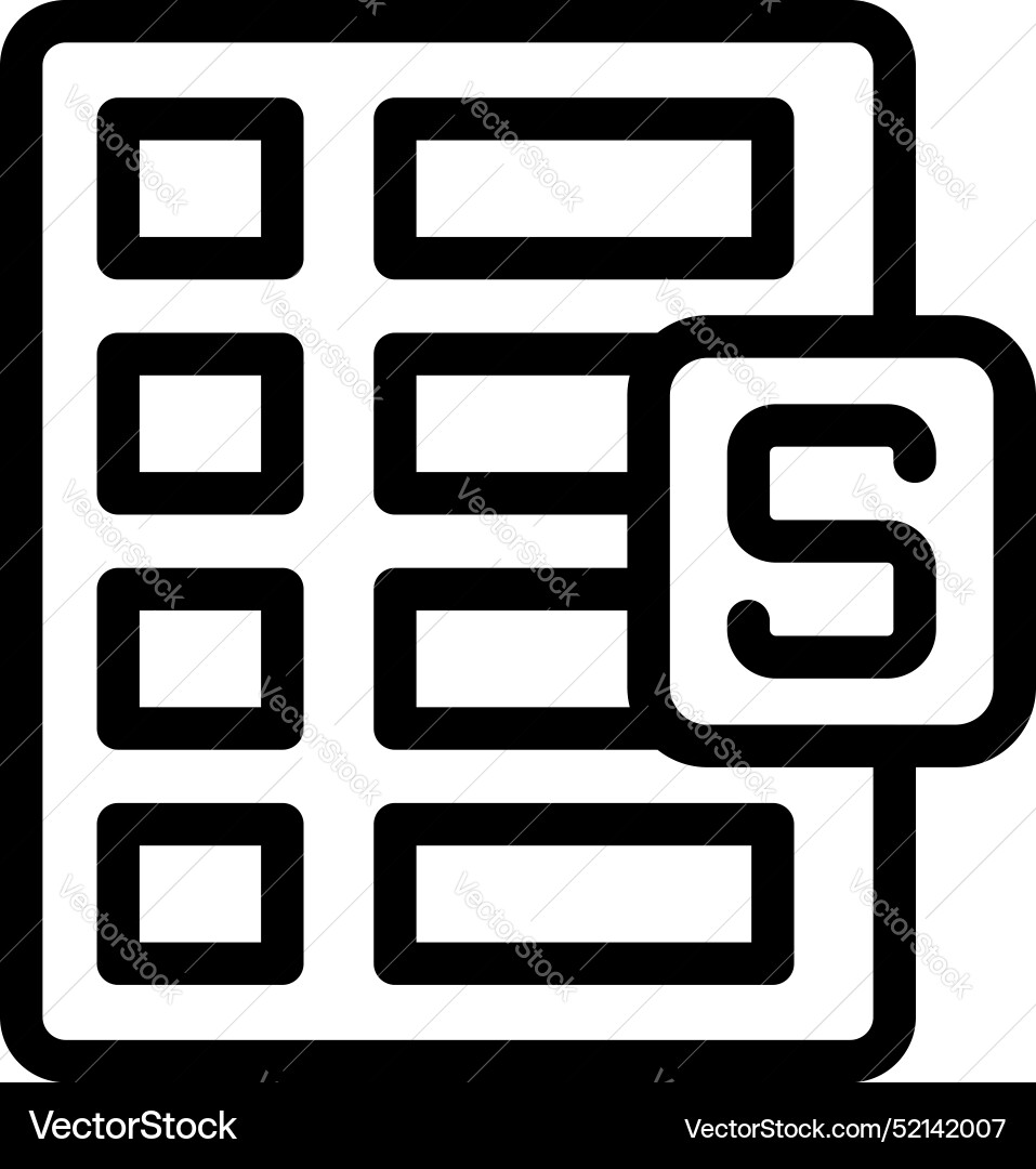 Spreadsheet software representing saving files Vector Image