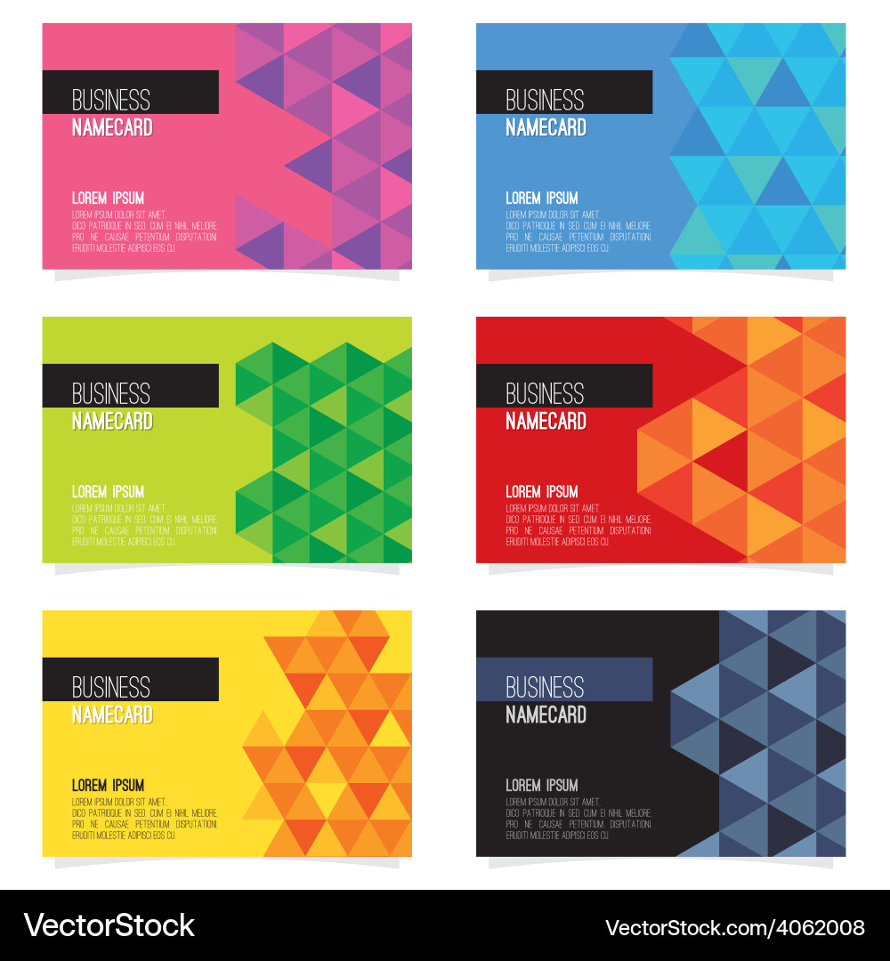 Abstract Geometric Name Card Set vector image