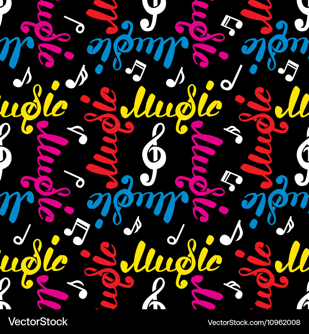 Abstract music seamless pattern vector image