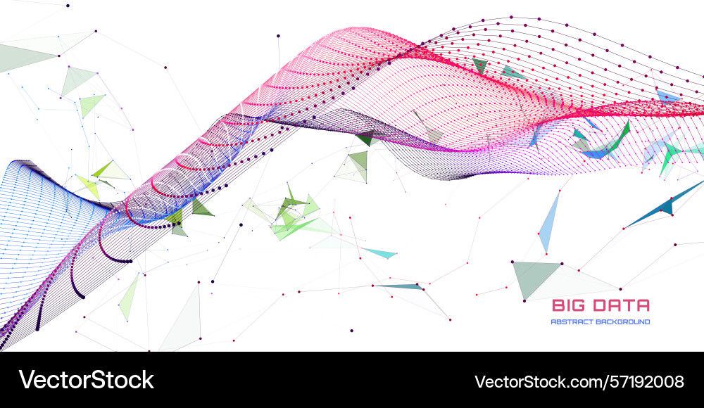 Abstract technology background with wavy color Vector Image