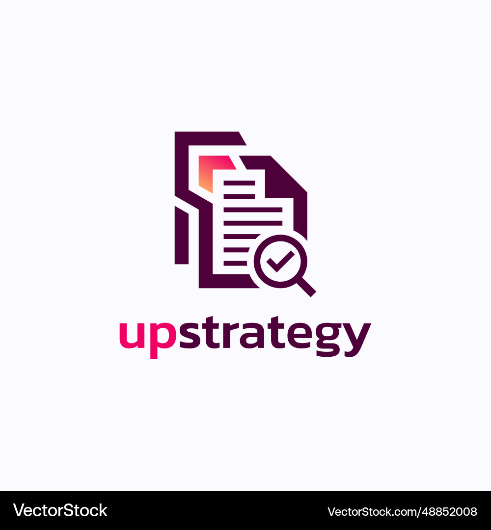 Document arrow logo design progress strategy vector image