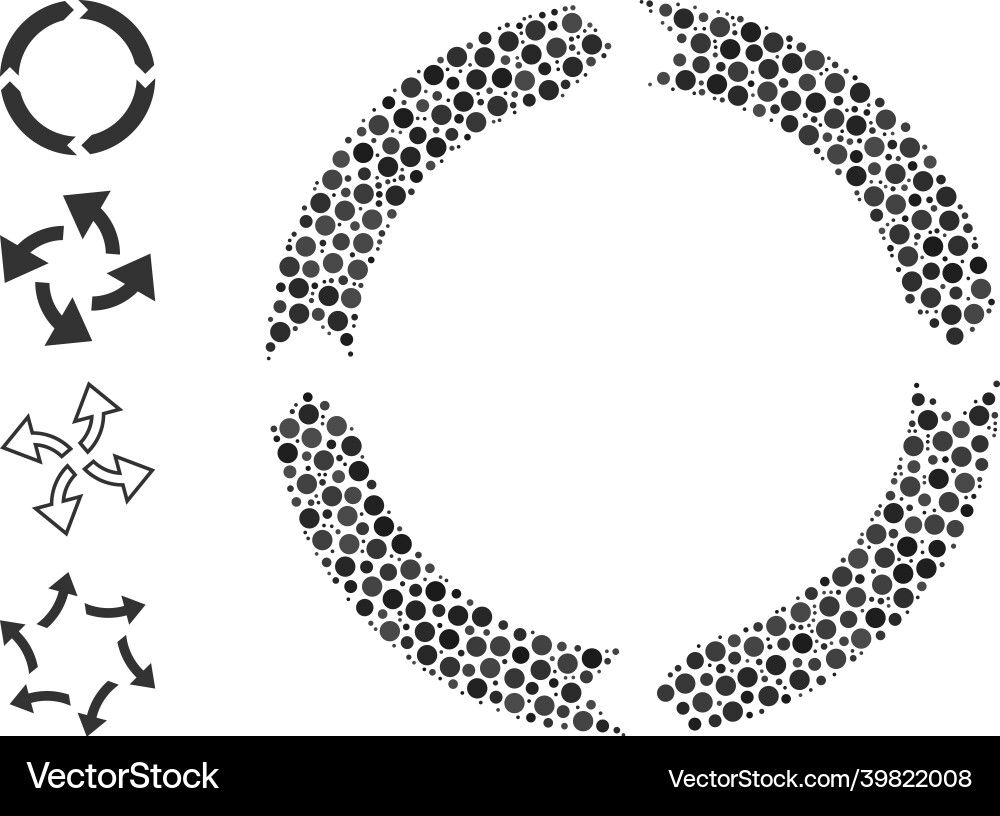 Dotted rotation composition of rounded dots Dotted rotation composition of rounded dots Vector Image