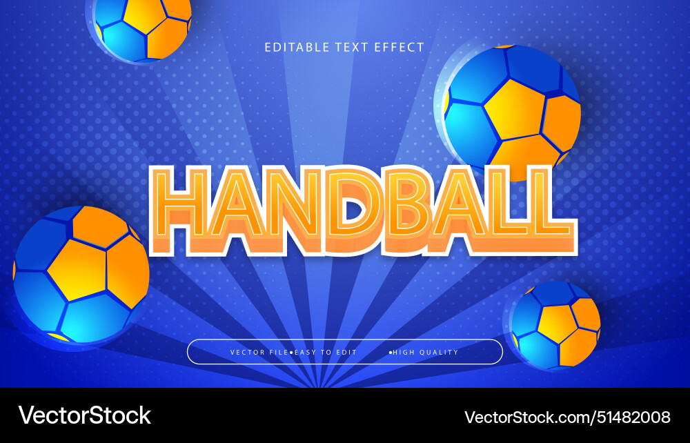 Dynamic Handball Text Effect vector image