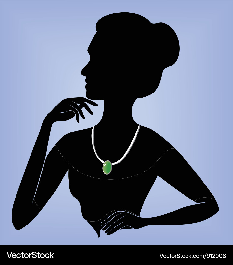 Elegant Necklace Silhouette Vector Image