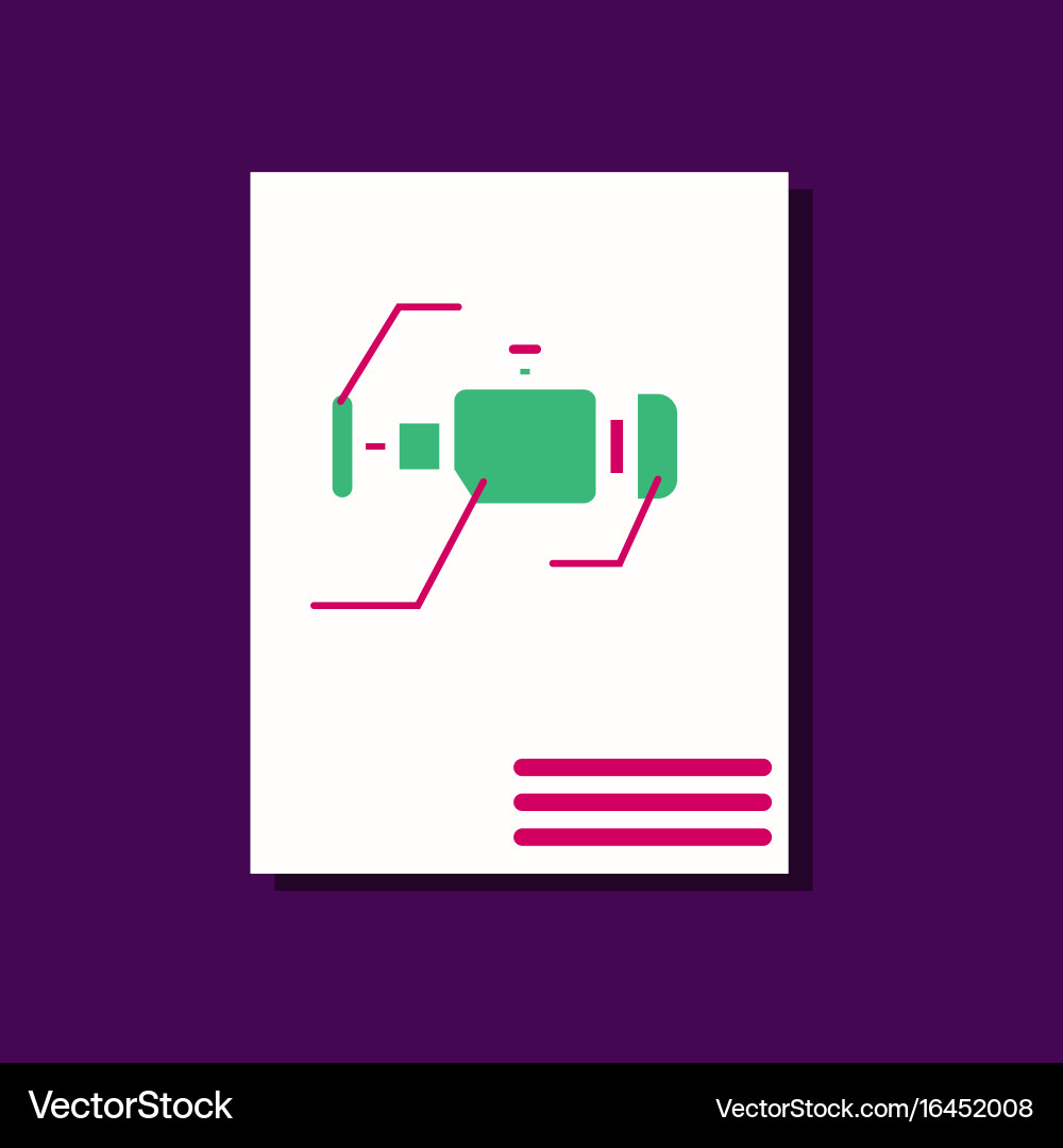 Flat icon design collection motor circuit vector image