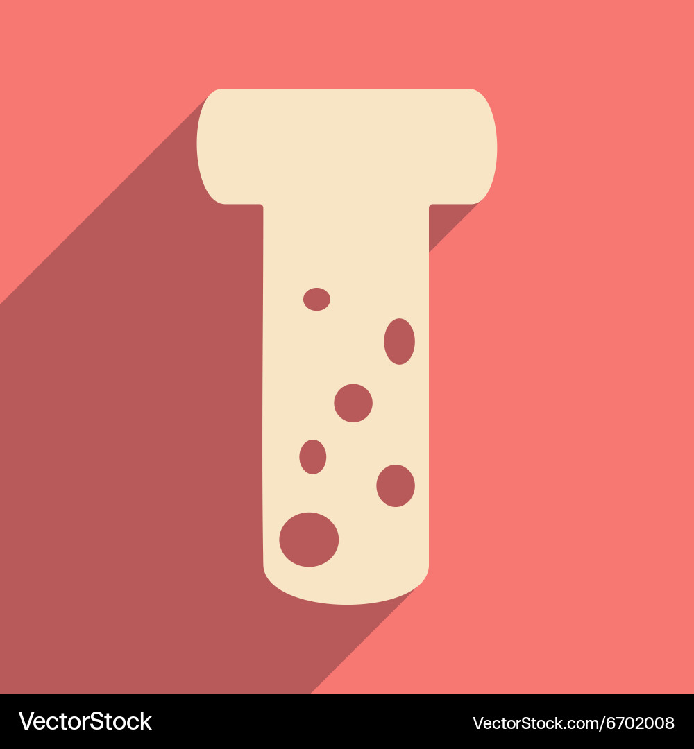 Flat with shadow icon and mobile applacation flask vector image