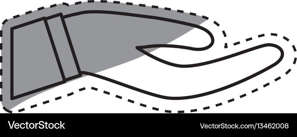 Hand with palm open symbol Vector Image
