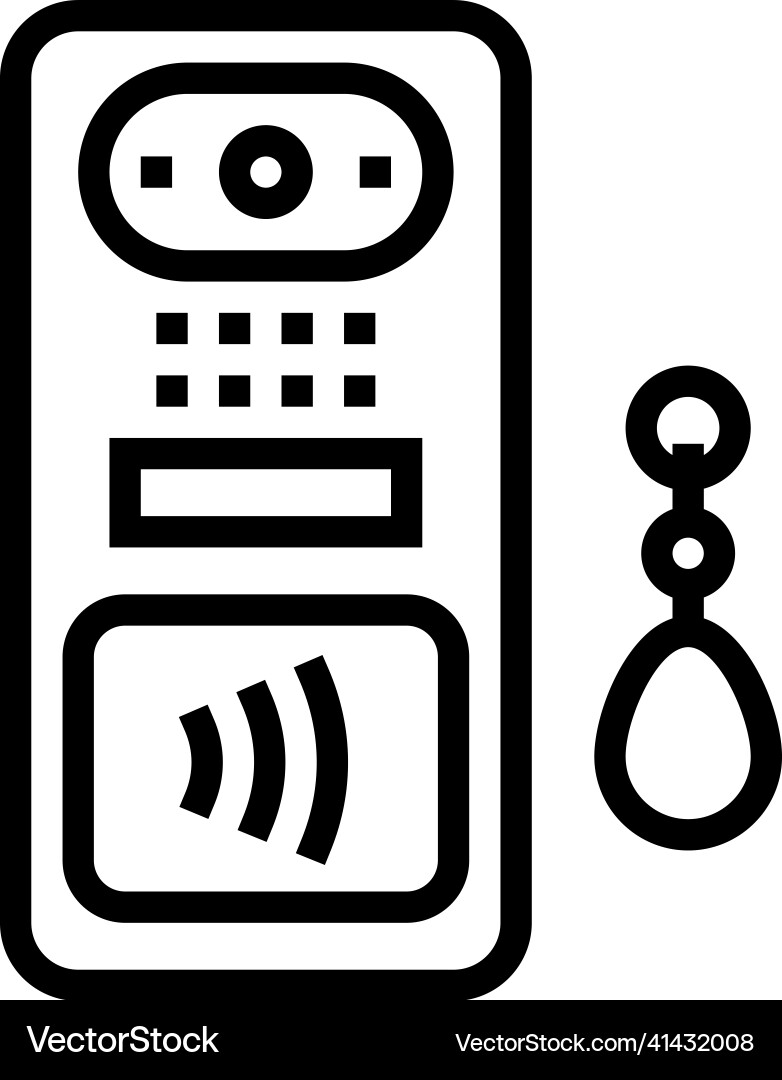 Intercom contactless line icon Intercom contactless line icon vector image