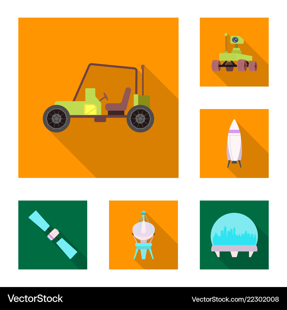 Isolated object of mars and space sign collection Isolated object of mars and space sign collection vector image