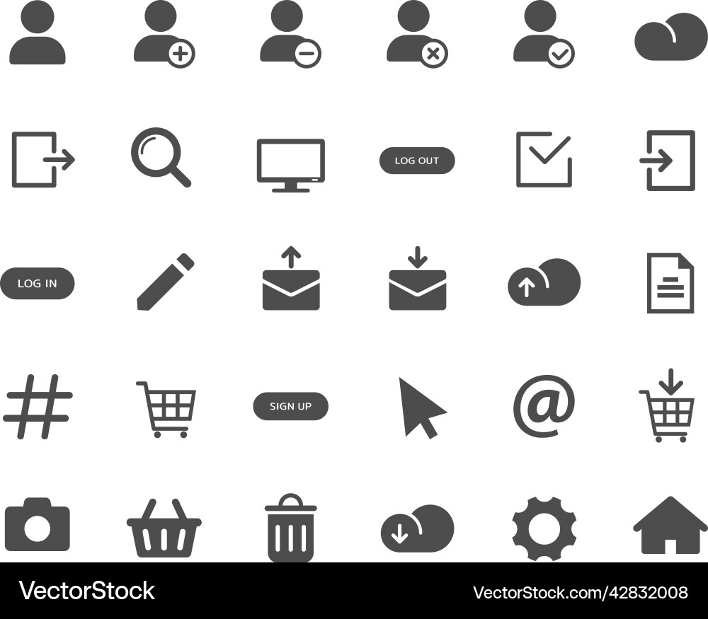 Konto Web-Symbole ui-Elemente Konto Web-Symbole ui-Elemente vektorbild