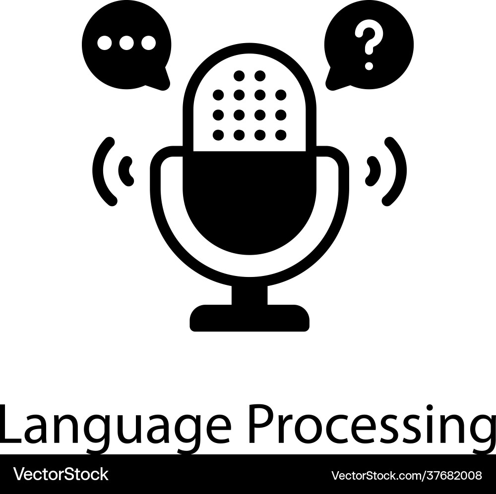 Language processing vector image