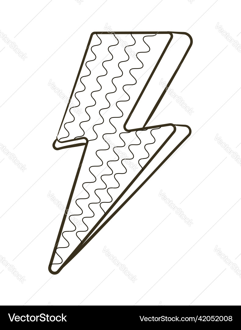 Lightning hand drawn icon for social net Lightning hand drawn icon for social net vector image