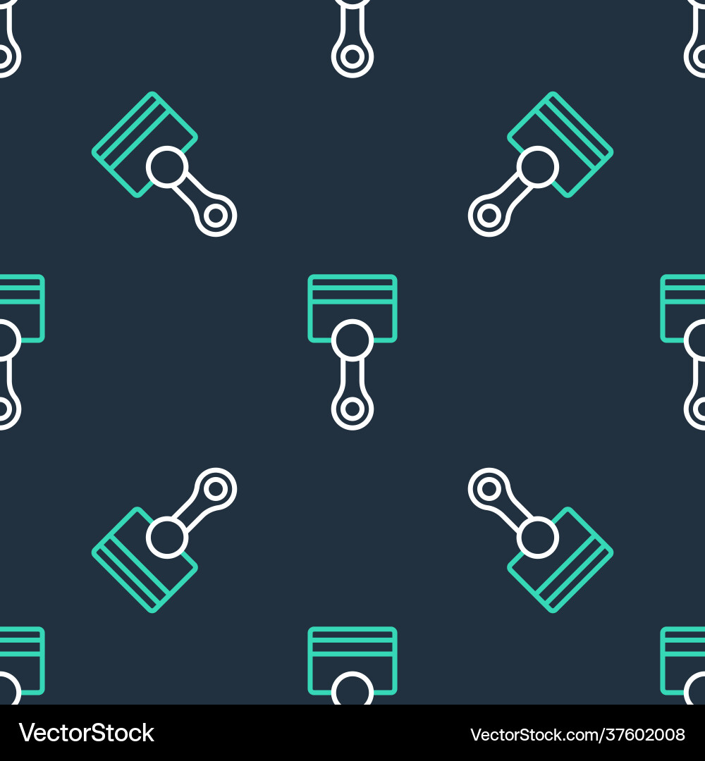 Line engine piston icon isolated seamless pattern Line engine piston icon isolated seamless pattern Vector Image