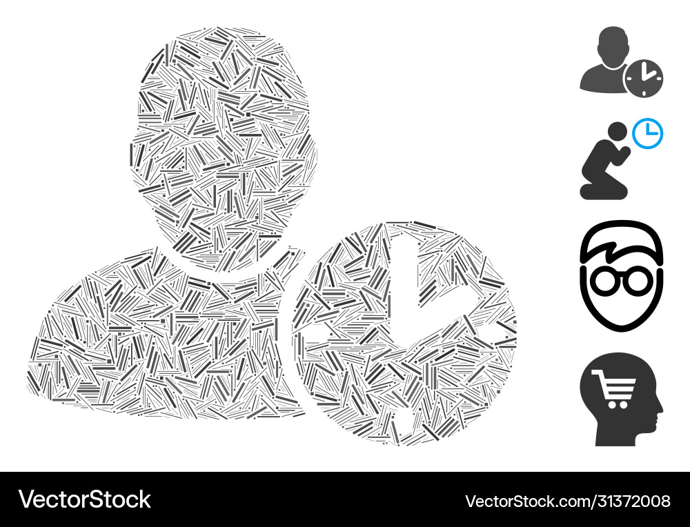 Line user time icon mosaic Line user time icon mosaic vector image