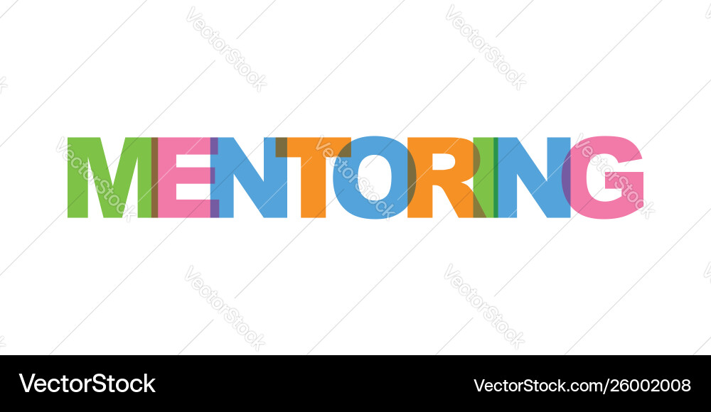 Mentoring business card text modern lettering Vector Image