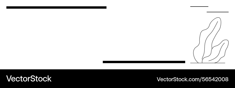 Minimalist layout with elegant lines and leaf vector image