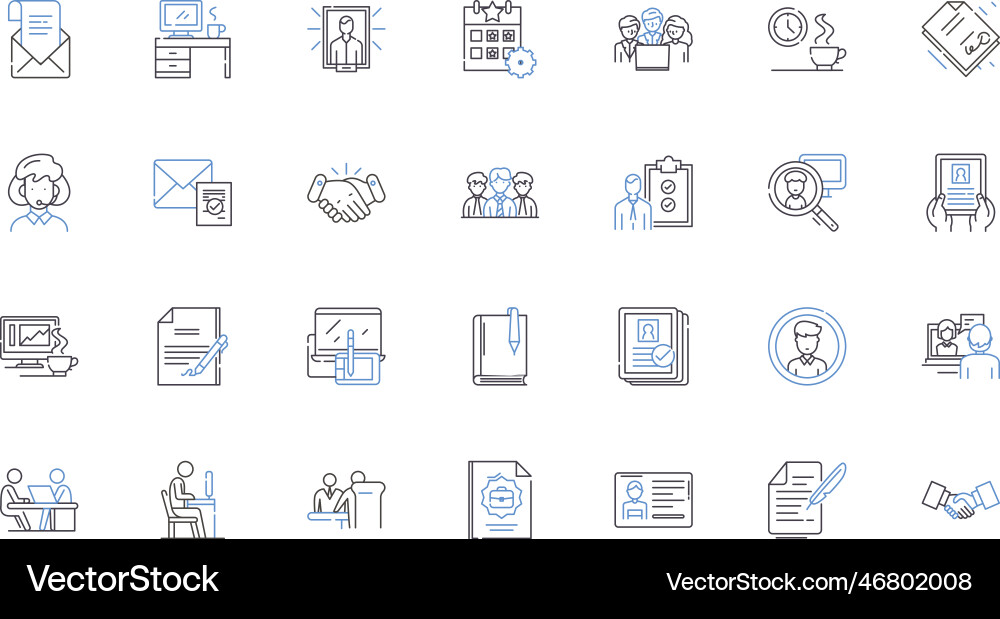 Operations manager line icons collection Operations manager line icons collection vector image