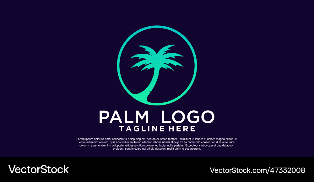 Palm logo design with unique concept premium part Palm logo design with unique concept premium part vector image