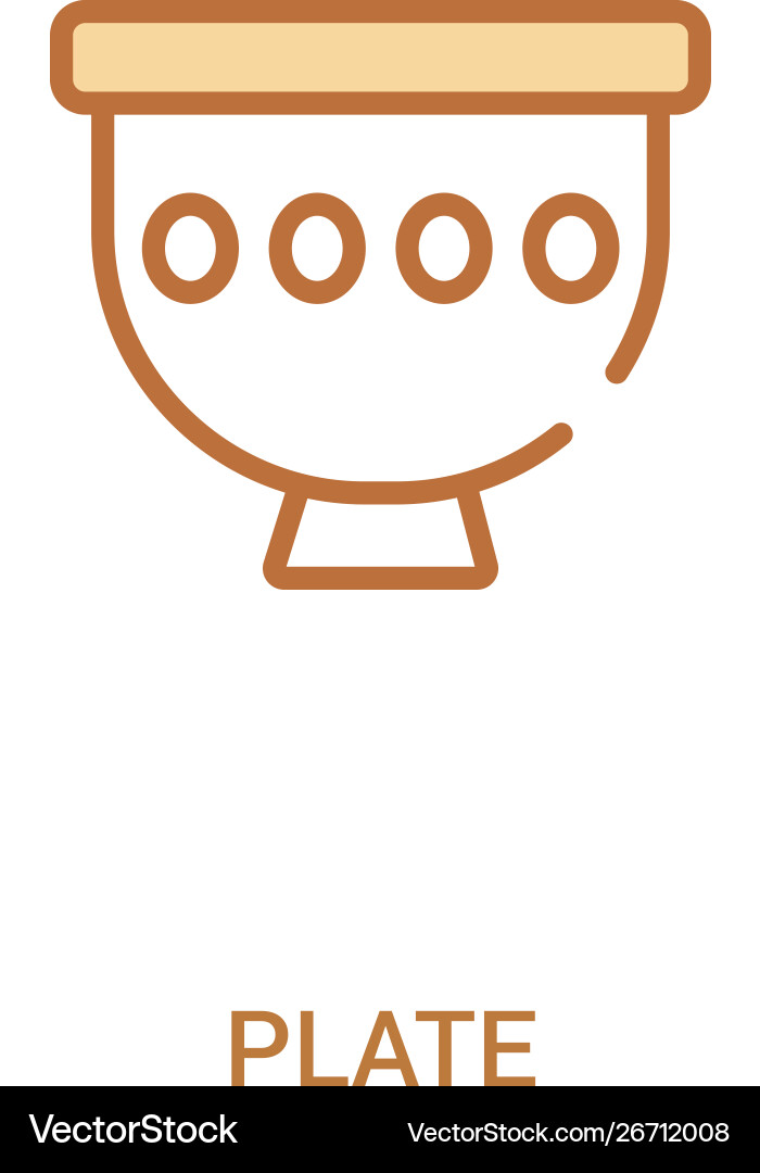 Plate concept 2 colored icon simple line element Plate concept 2 colored icon simple line element vector image
