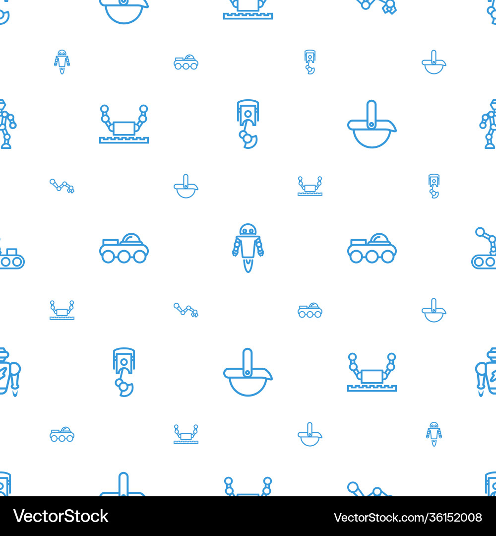 Robot icons pattern seamless white background vector image
