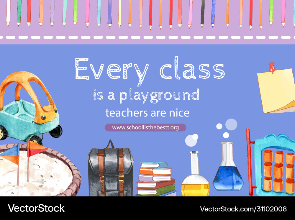 School frame design with notebook sandbox Vector Image