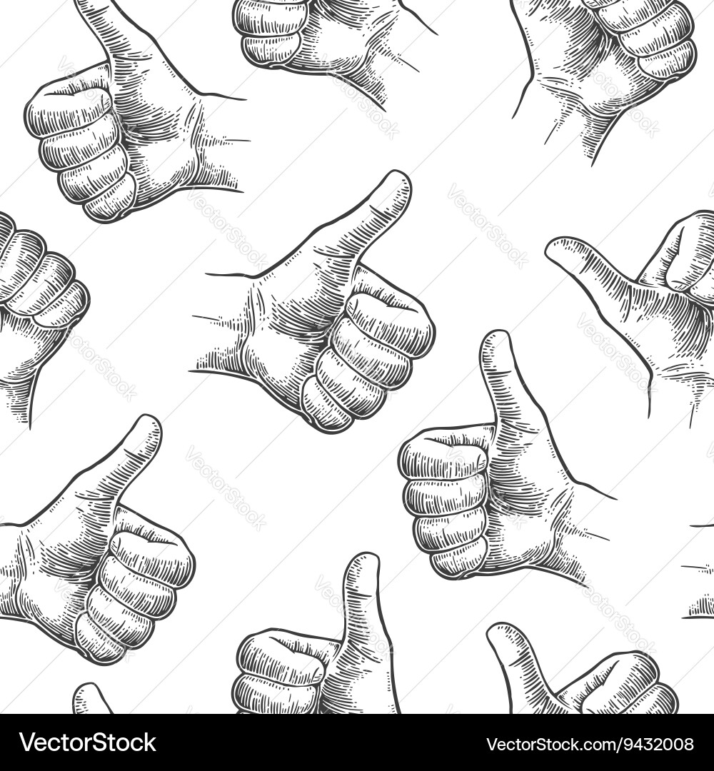 Seamless pattern hand showing symbol like making Vector Image