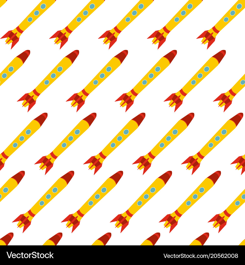 Seamless pattern with space rocket vector image
