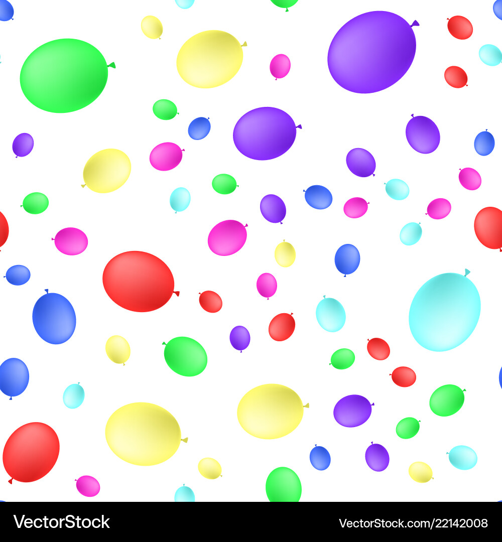 Seamless primitive background with party balloons vector image