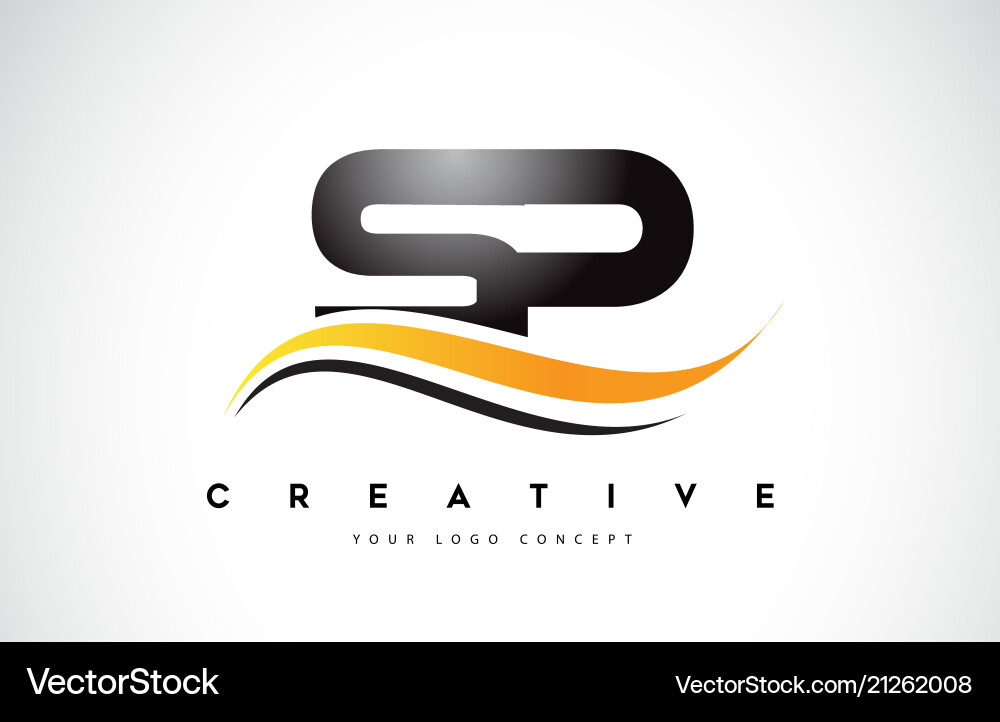 Sp s p swoosh Buchstaben Logo Design mit modern Sp s p swoosh Buchstaben Logo Design mit modern vektorbild
