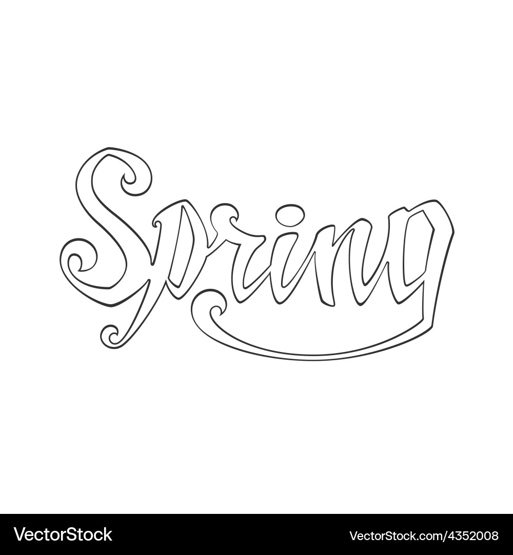 Spring calligraphic handwritten word Vector Image