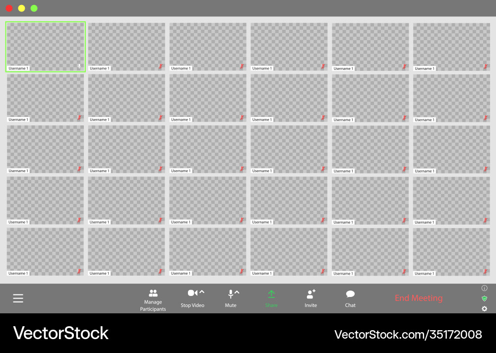 Template video conference user interface Vector Image