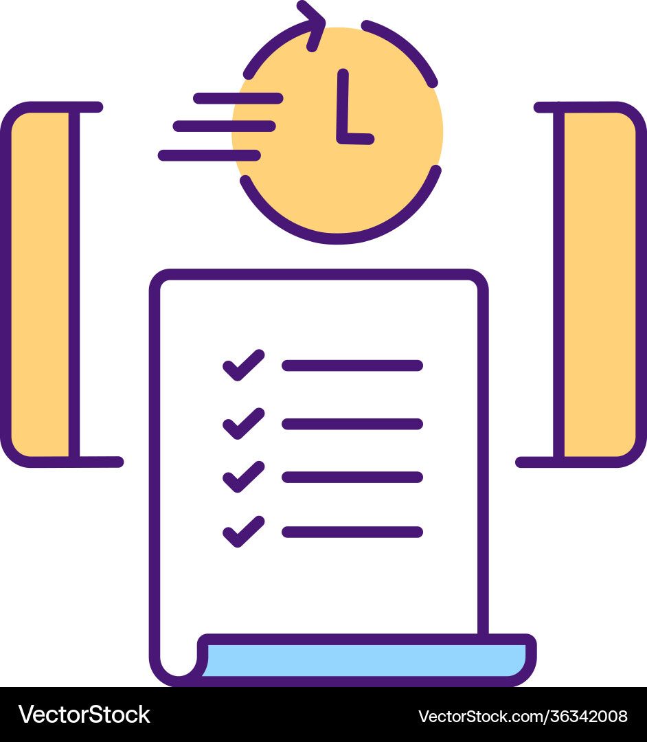 Time saving contract rgb color icon Time saving contract rgb color icon Vector Image