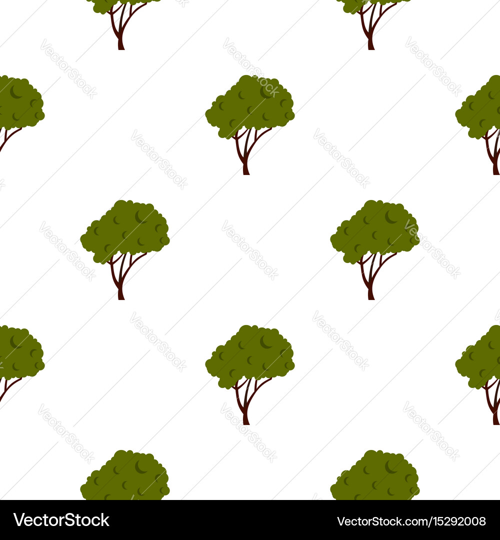 Tree with fluffy crown pattern flat Vector Image