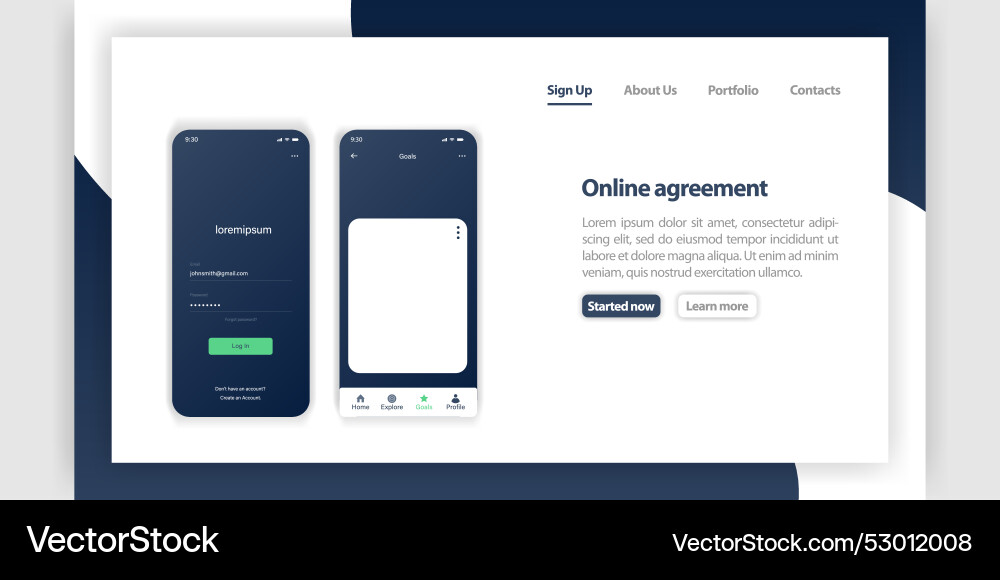 Ui und ux Anwendung Schnittstelle Design mit Telefon Ui und ux Anwendung Schnittstelle Design mit Telefon vektorbild