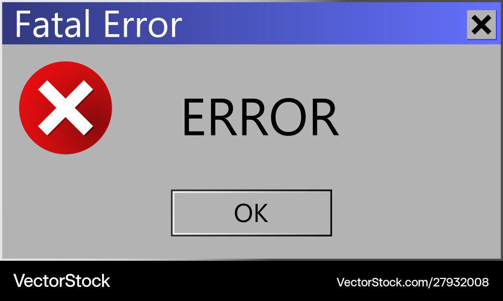 Warning message about an error in operating Warning message about an error in operating vector image