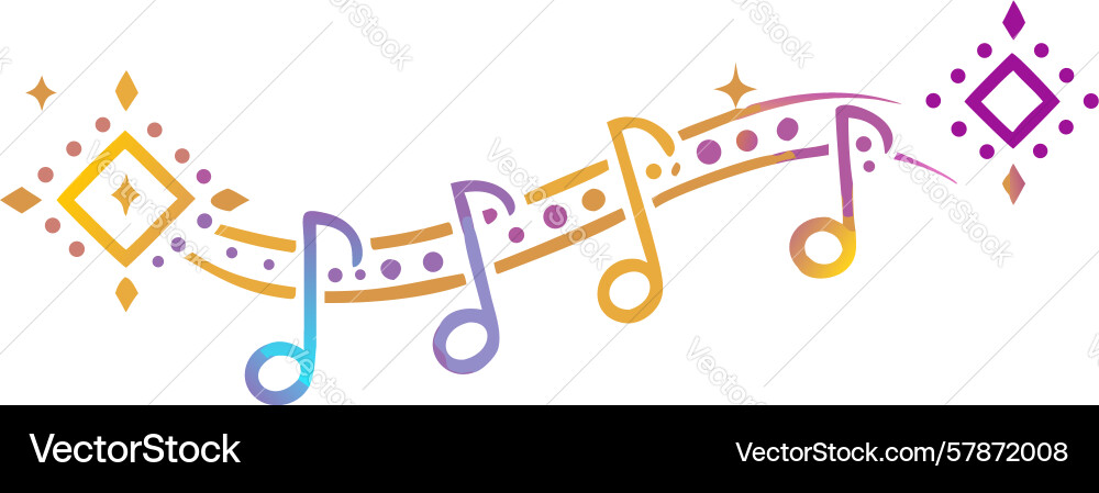 Wavy musical notes dots for dynamic sound Vector Image