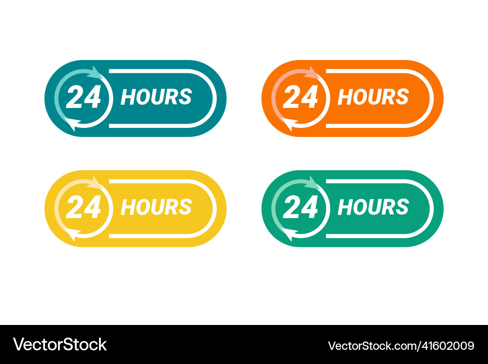 24 hours 7 service icon the circular arrow 24 hours 7 service icon the circular arrow vector image
