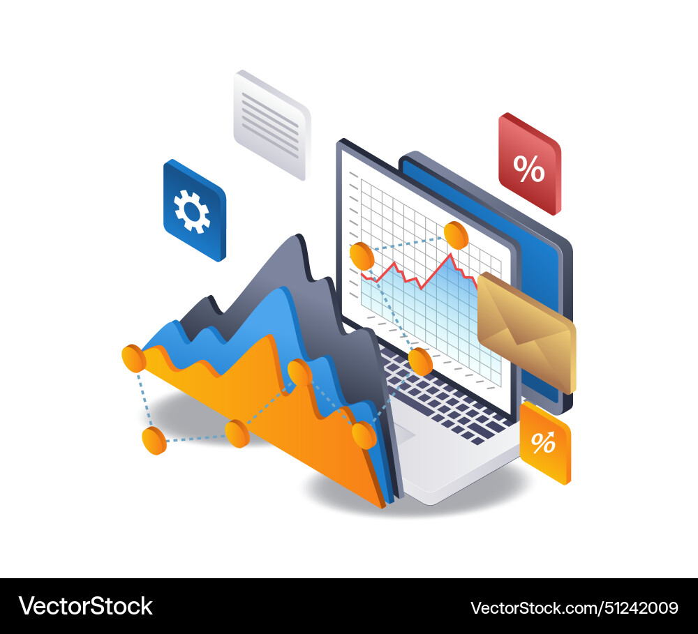 Analysis data on the development of online Analysis data on the development of online vector image