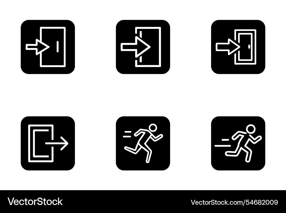 Art style exit icon bundle set design Art style exit icon bundle set design vector image