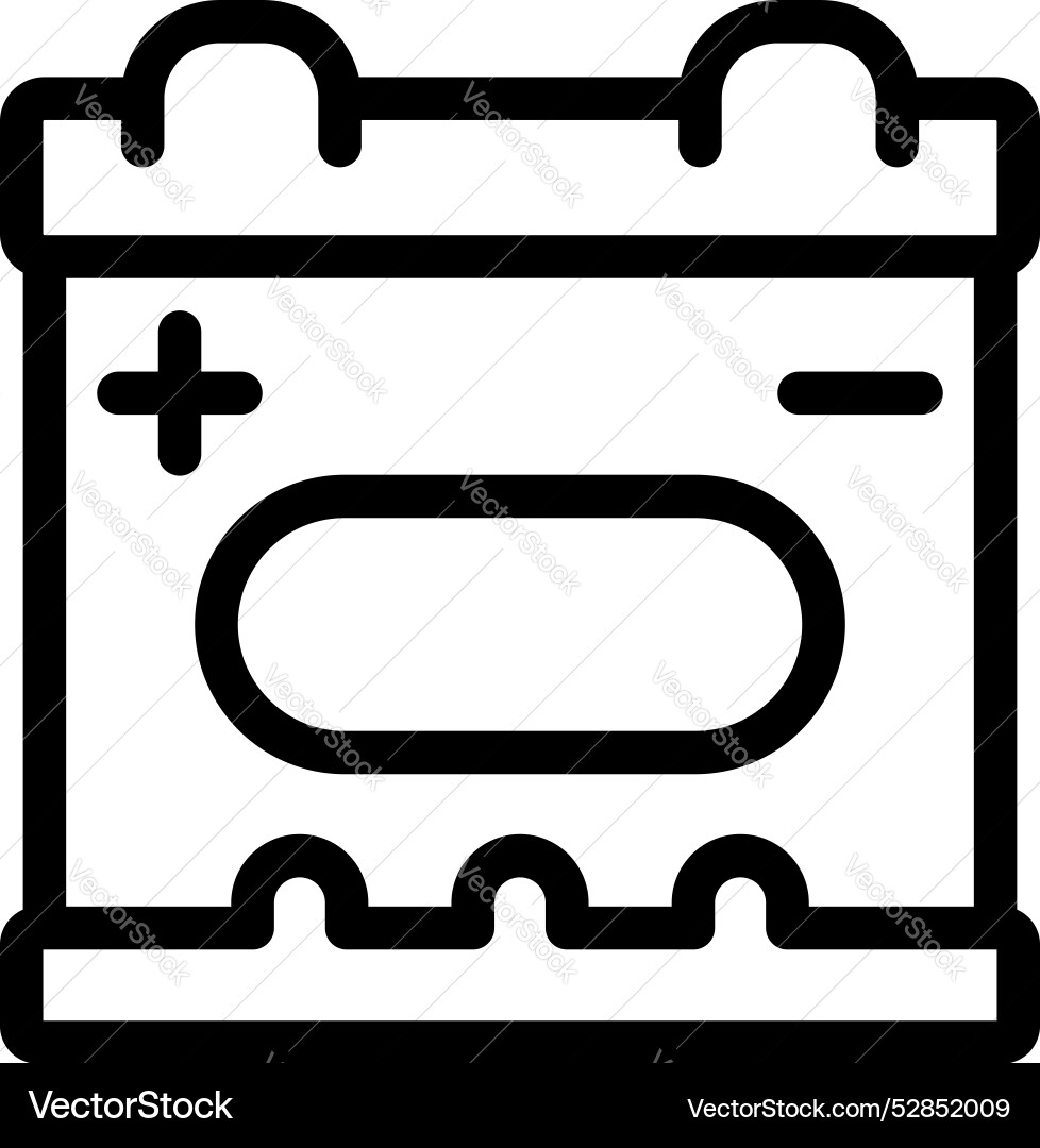 Car battery icon showing plus and minus terminals Vector Image