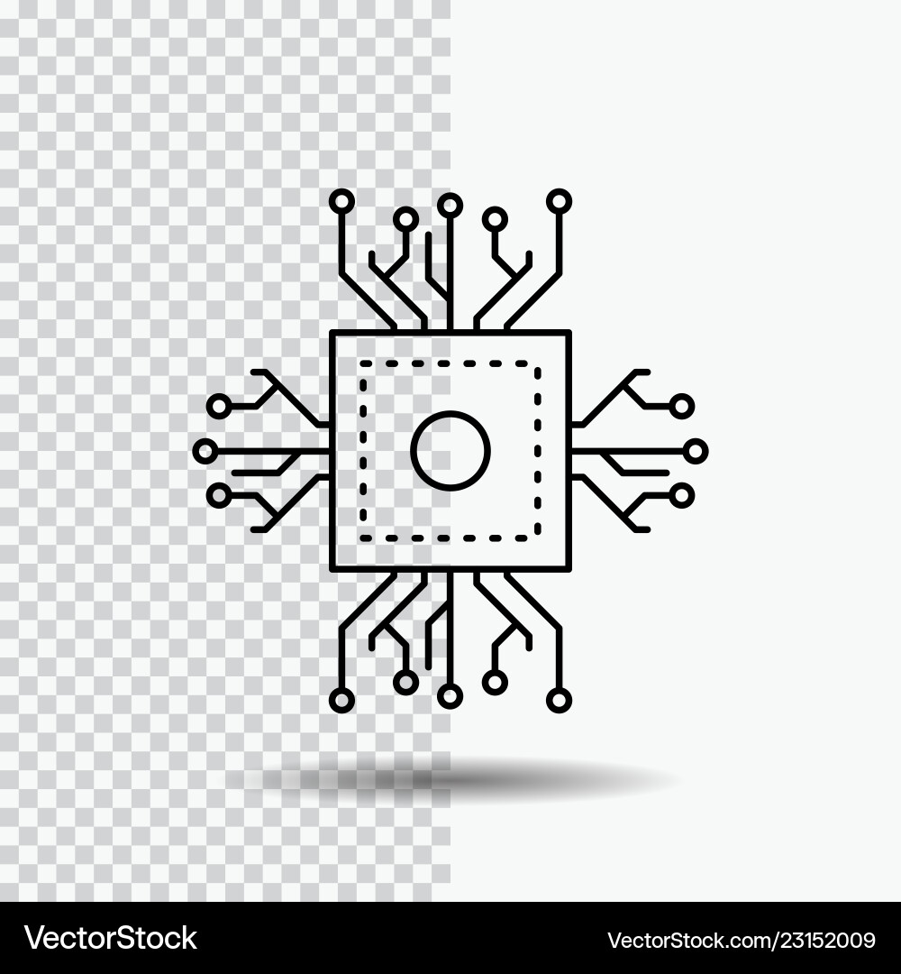 Chip cpu microchip Prozessor Technologie-Line-Icon Chip cpu microchip Prozessor Technologie-Line-Icon vektorbild