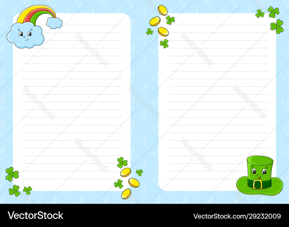 Colored sheet template for notes paper page Colored sheet template for notes paper page vector image