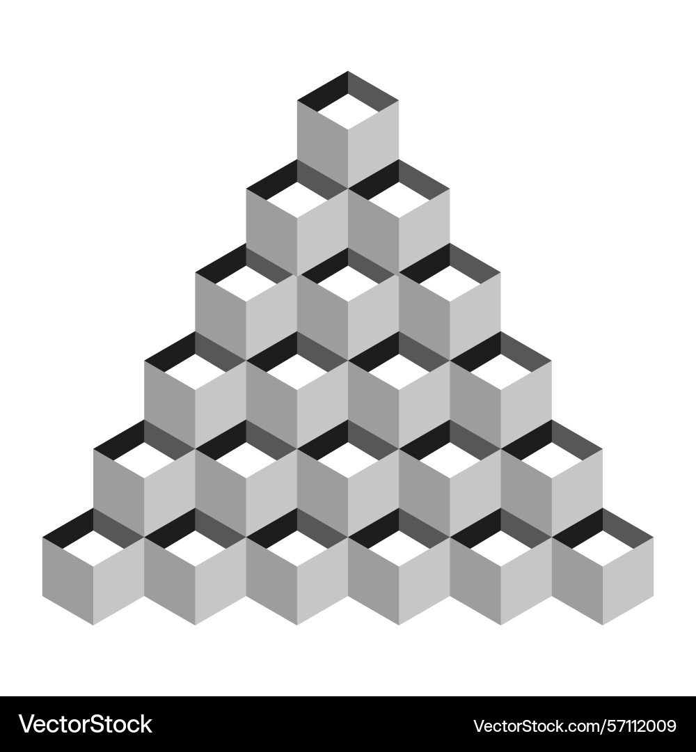 Cube pyramid icon geometric block abstract 3d Cube pyramid icon geometric block abstract 3d Vector Image
